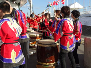 Japanese drumming group from Sanyo High School