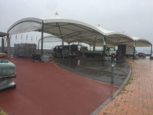 Constructing the stage and installing the sound system