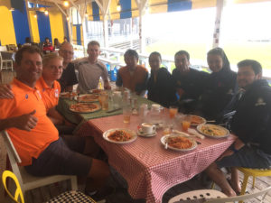 Lunch at Mario's: L-R - Akko & Liza (NED), Steve and Daniel (GBR), Nobi (JPN), Team Chile