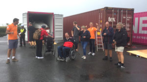 Unloading the GBR container